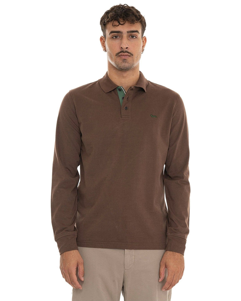 Polo Uomo Harmont & Blaine - Polo In Jersey Brushed LRR497021109 - Cioccolato