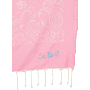 Teli mare Unisex Mc2 Saint Barth - Jacquard Beach Towel With Fringe - Rosa