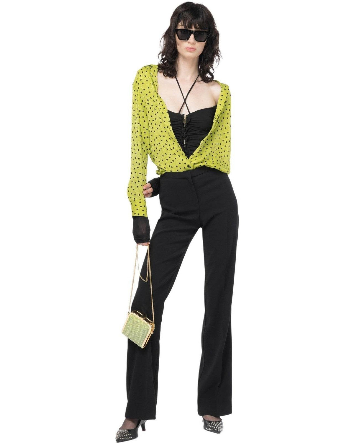 Pantaloni Donna Pinko - Hulka Pantalone Punto Stoffa - Nero