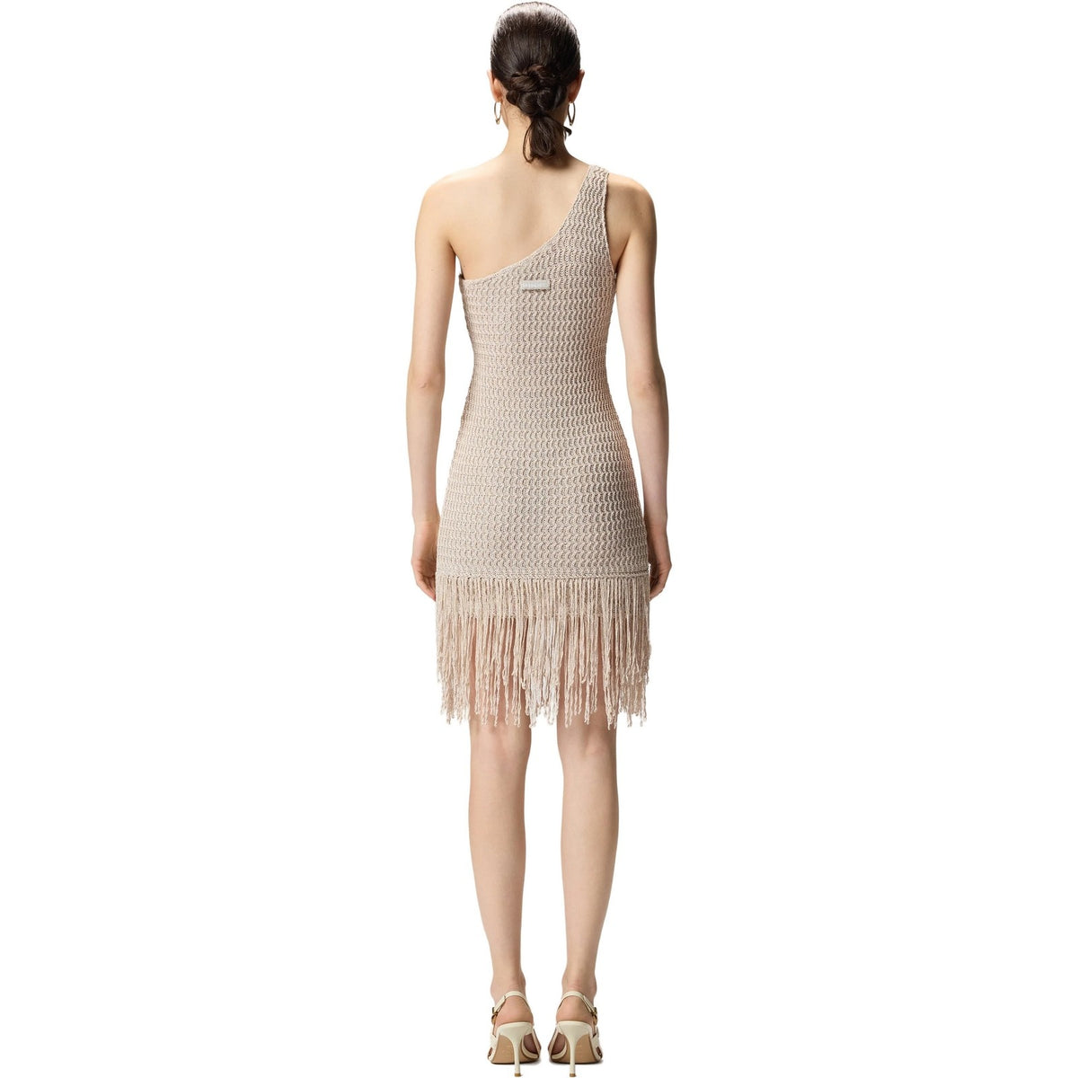 Vestiti da sera e cerimonia Donna Pinko - Juniperos Abito Openwork Lurex - Beige