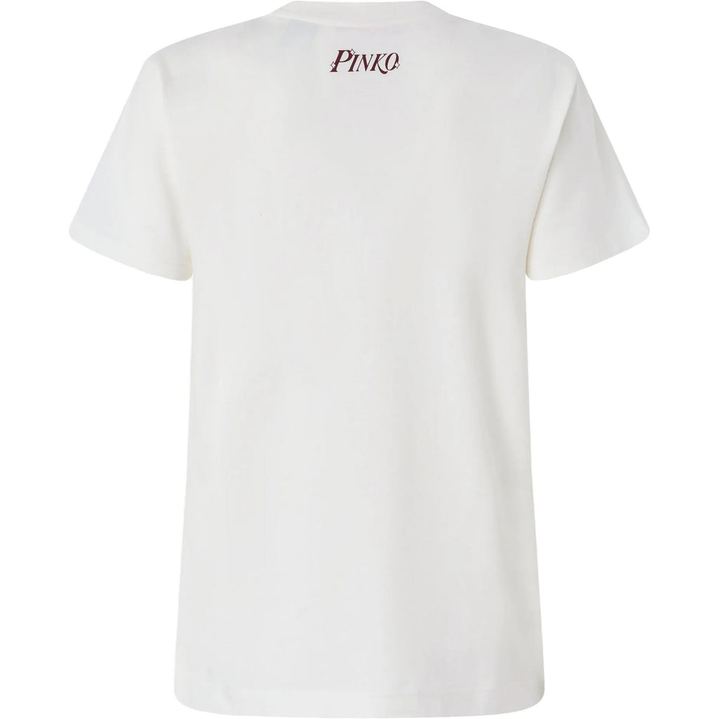 T-shirt Donna Pinko - Trapani High Trim T-Shirt Jers - Bianco