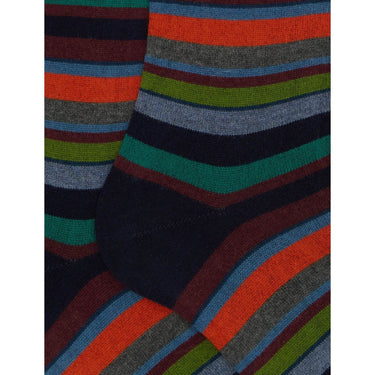 Calze Uomo Gallo - Uomo Lungo Co/Ws Riga Multic - Blu-Gianni Foti
