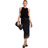 Gonne casual Donna Twinset - Gonna Lunga Con Pizzo Intarsiato E Spacco - Nero