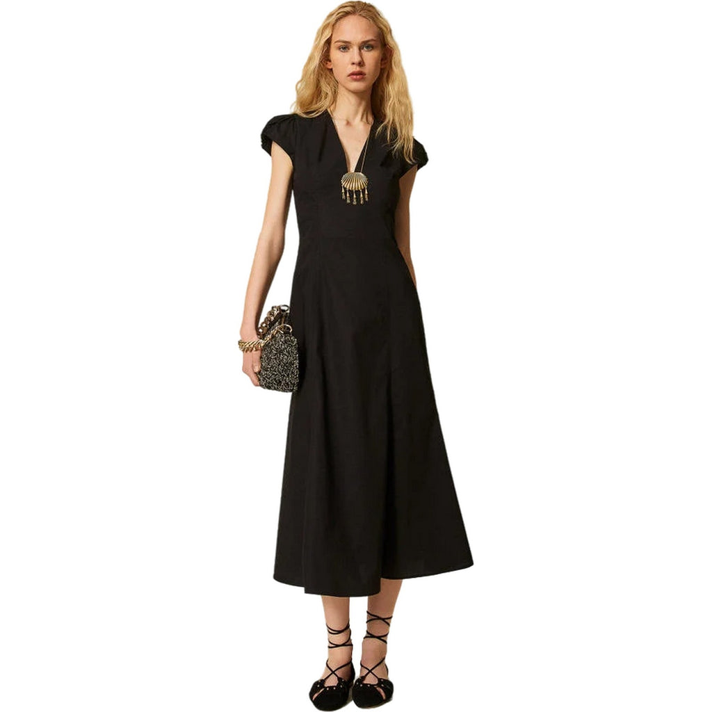 Vestiti da sera e cerimonia Donna Twinset - Abito Lungo Scollo A "V" - Nero