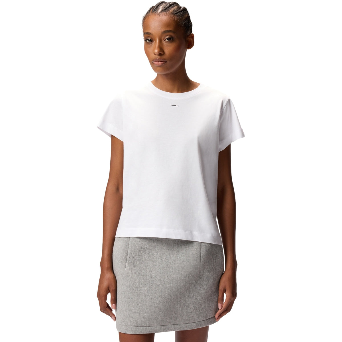 T-shirt Donna Pinko - Basico T-Shirt Jersey Logo Pin - Bianco