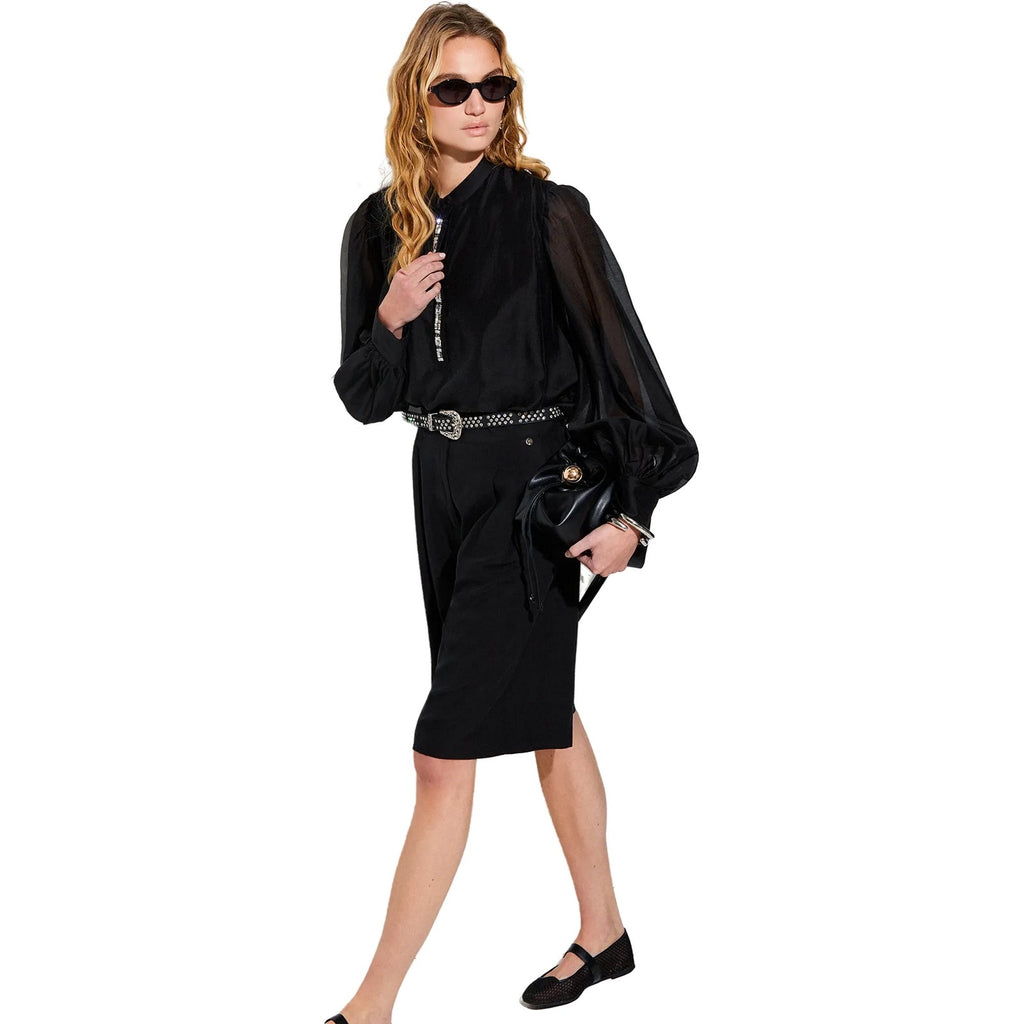 Pantaloni Donna Liu Jo - Pantalone tessuto - Nero-Gianni Foti