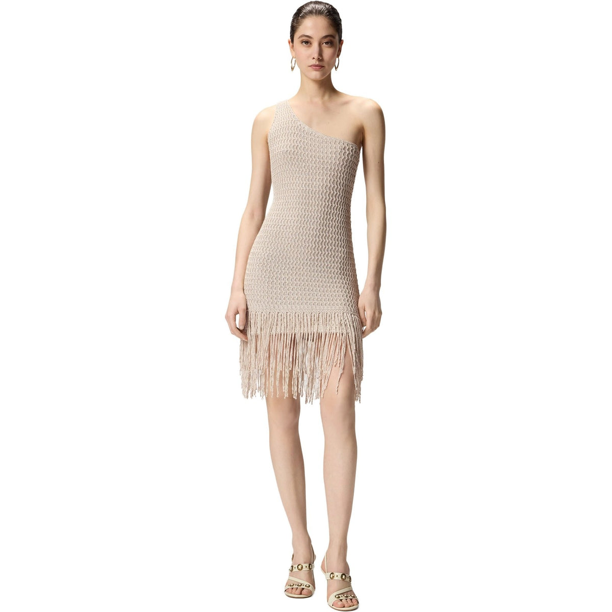 Vestiti da sera e cerimonia Donna Pinko - Juniperos Abito Openwork Lurex - Beige