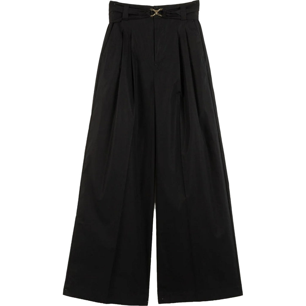 Pantaloni Donna Twinset - Pantalone Largo Con Cintura Staccabile - Nero
