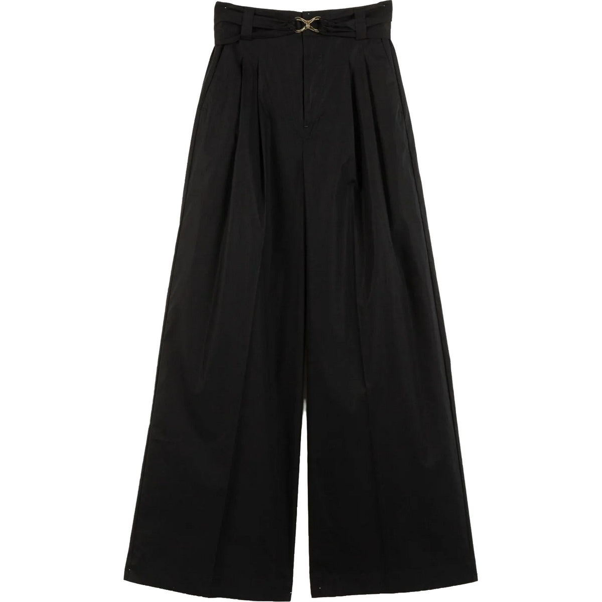 Pantaloni Donna Twinset - Pantalone Largo Con Cintura Staccabile - Nero