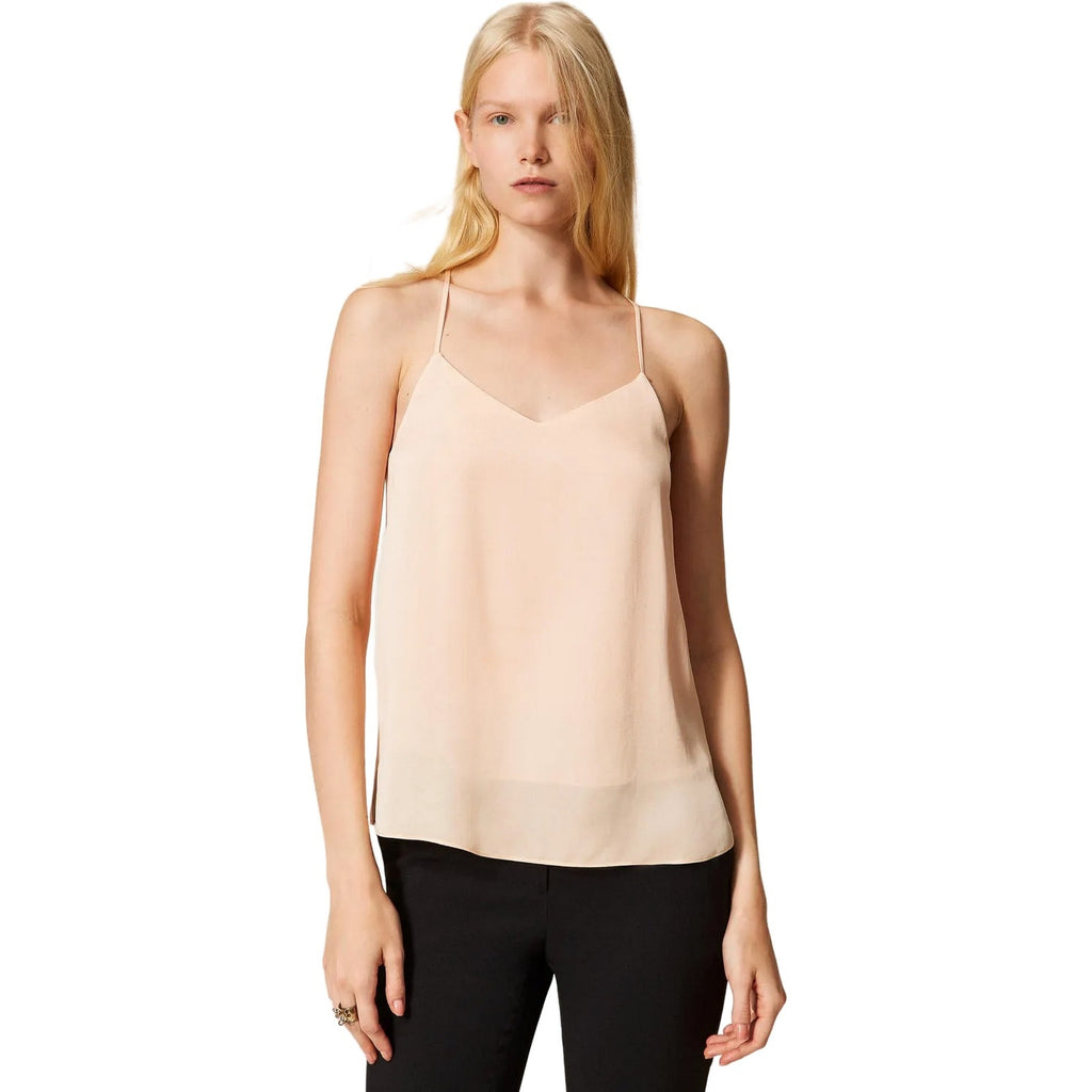 Canotte e top Donna Twinset - Top Con Spallini - Rosa-Gianni Foti