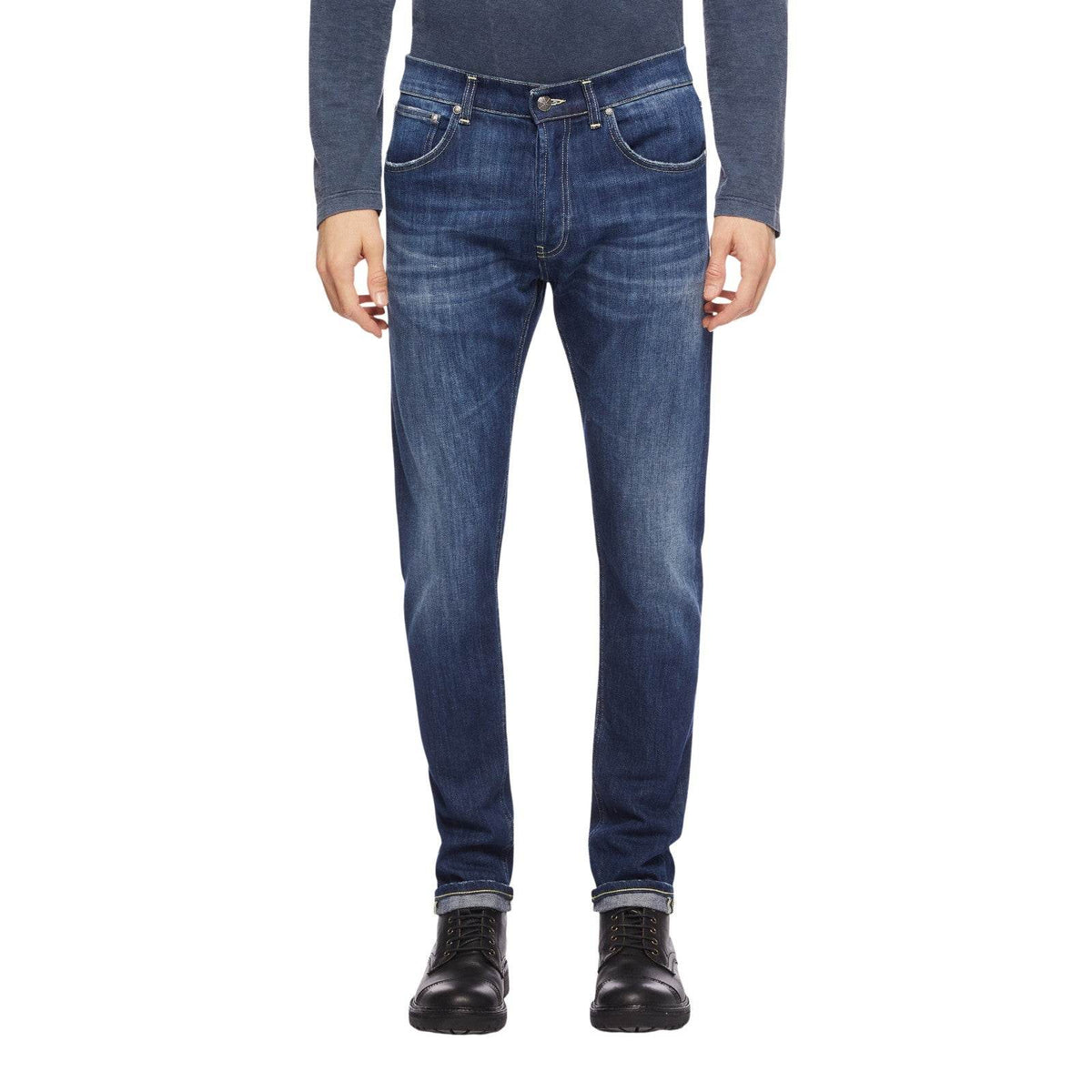 Pantaloni Uomo Dondup - Pantalone Dian 34 Inches - Blu-Gianni Foti