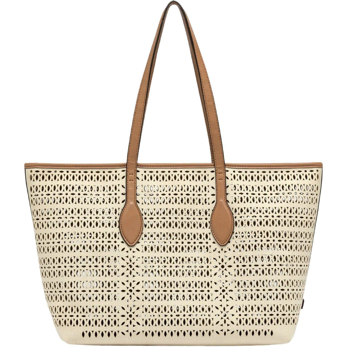 Borse a spalla Donna Gianni Chiarini - BORSA TESSUTO e PELLE - Panna
