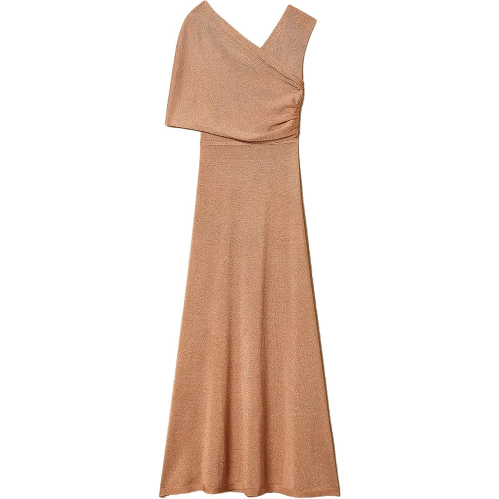 Vestiti casual Donna Twinset - Abito Lungo In Maglia Lurex Incrocio - Rosa