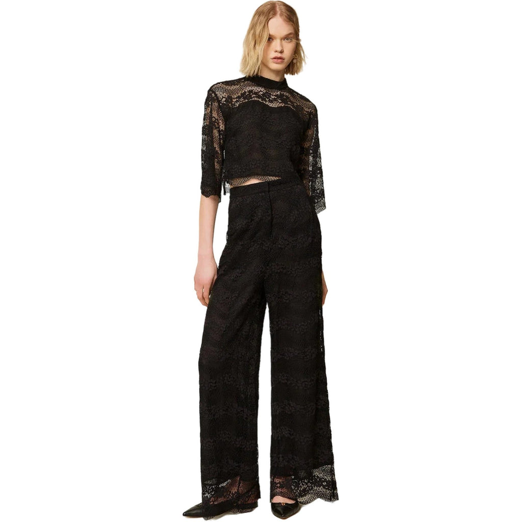 Bluse e camicie Donna Twinset - Blusa Manica 3/4 In Macrame - Nero