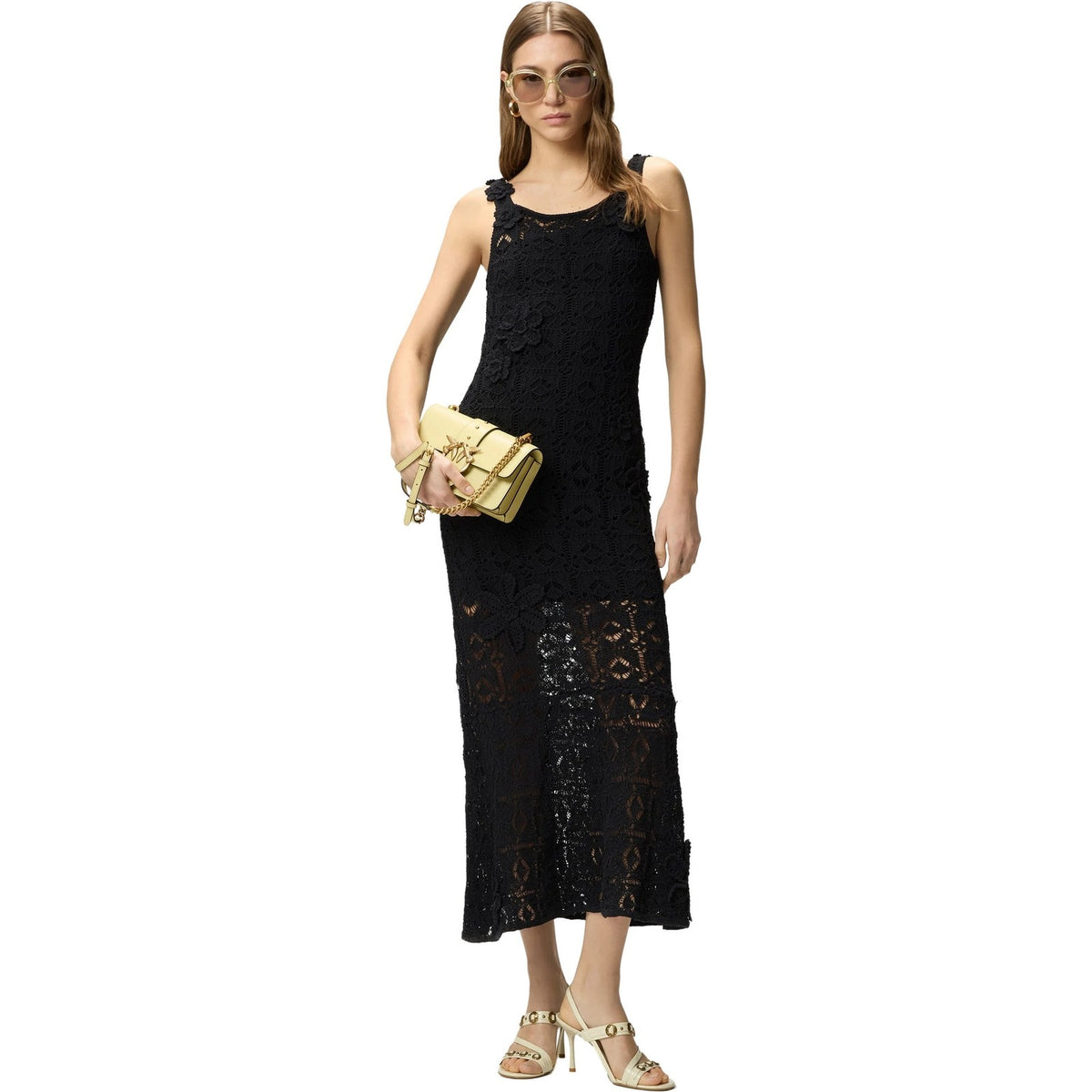 Vestiti da sera e cerimonia Donna Pinko - Juncus Abito Crochet Sewon Flo - Nero