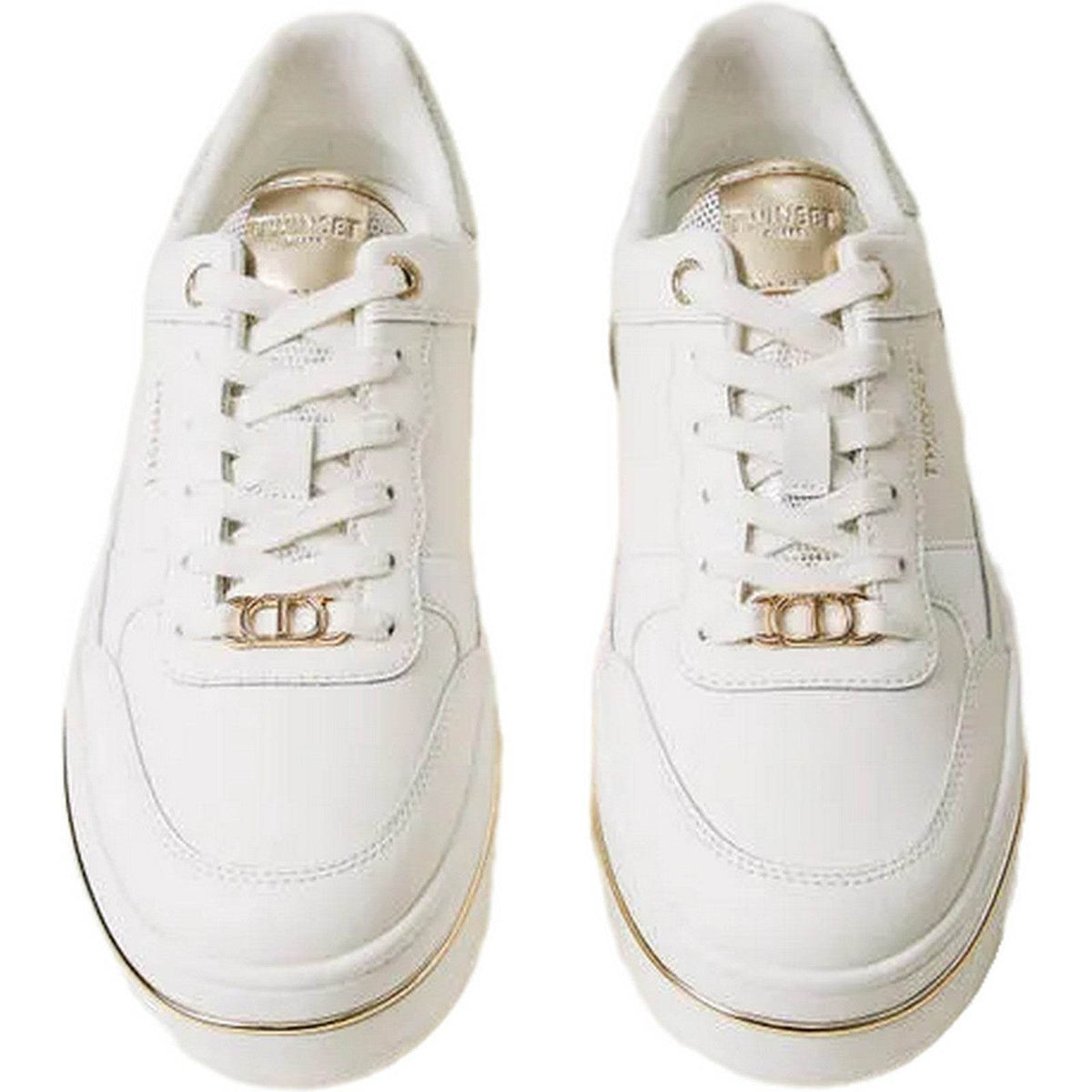 Sneaker Donna Twinset - Sneaker In Pelle - Bianco-Gianni Foti