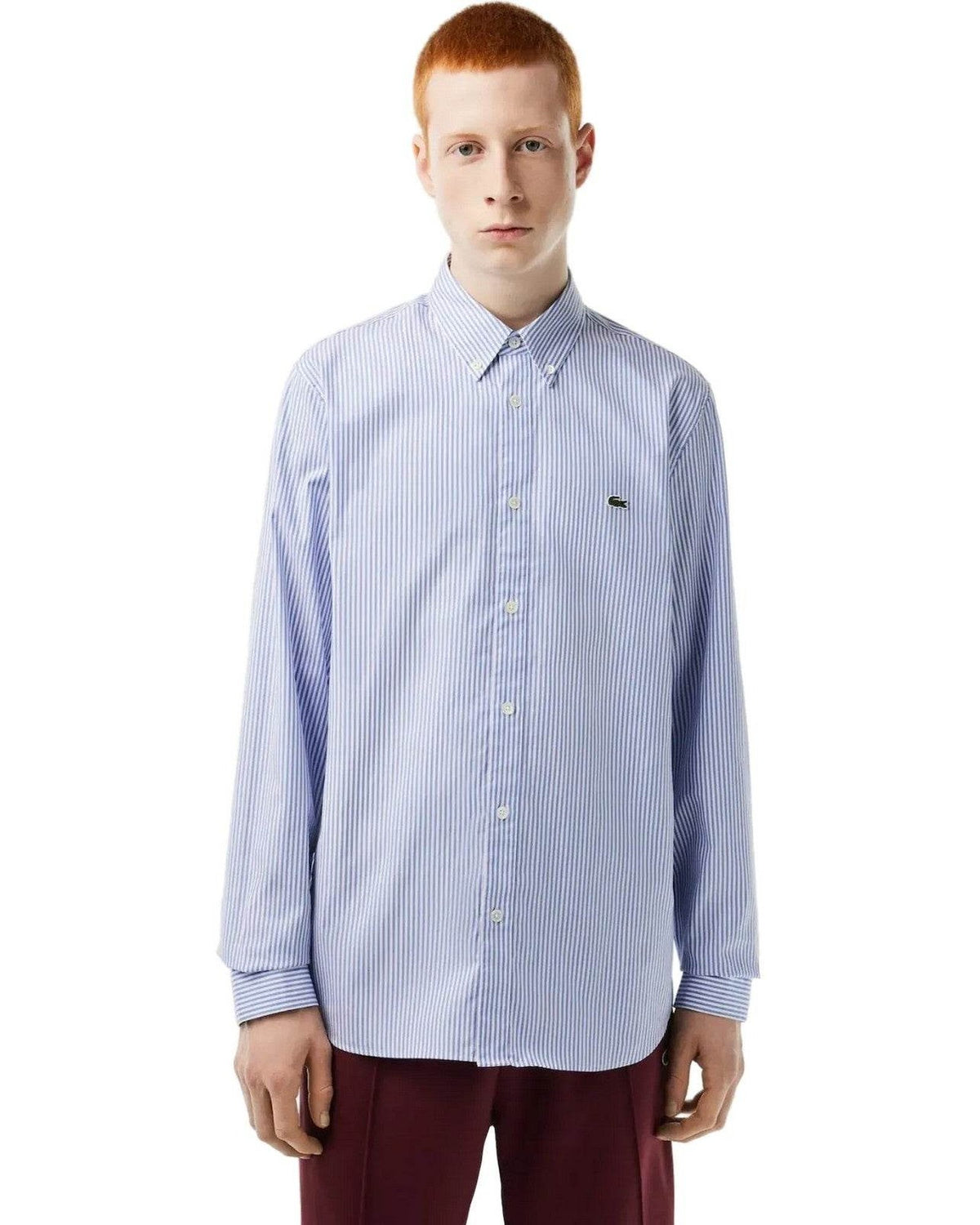 Camicie casual Uomo Lacoste - Camicia Maniche Lunghe - Azzurro/Bianco