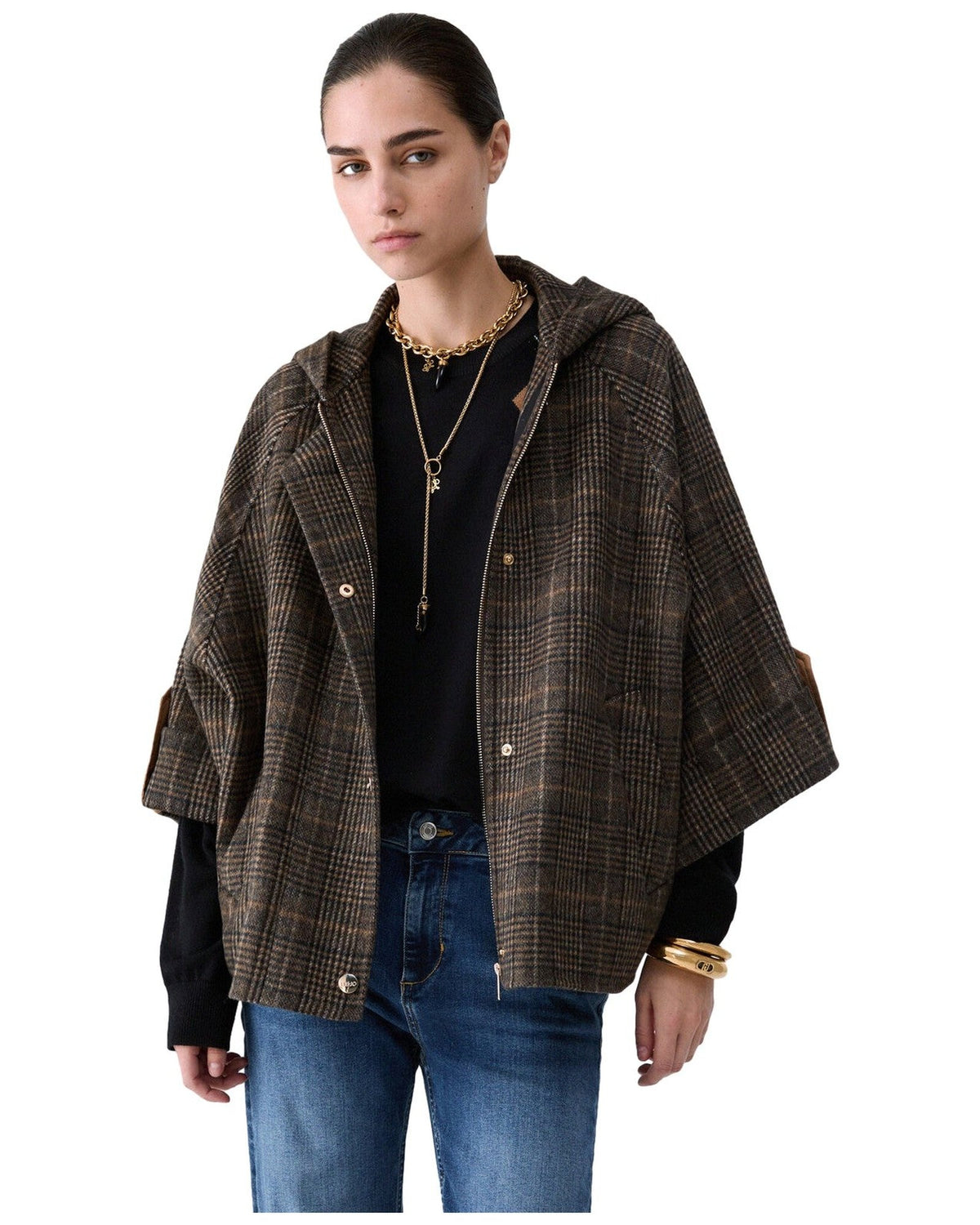 Giacconi Donna Liu Jo - Cappa Bimateriale - Marrone/Verde