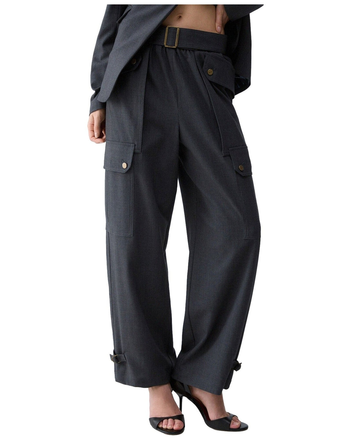 Pantaloni Donna Liu Jo - Cargo Pant Flanella - Grigio