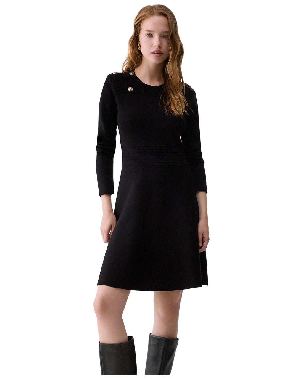 Vestiti casual Donna Liu Jo - Ecs Abito Maglia Fit&Flair - Nero