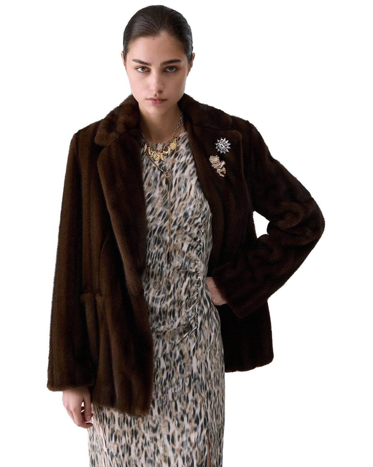 Giacche Donna Liu Jo - Ecs Blazer Ecopelliccia - Marrone