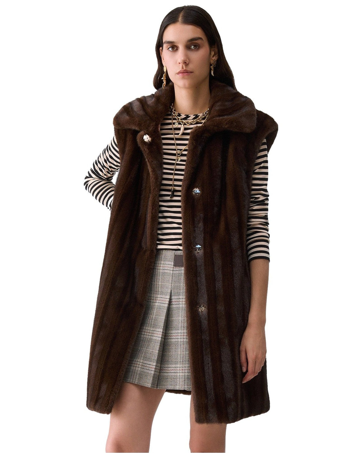 Gilet Donna Liu Jo - Ecs Gilet Ecopelliccia - Marrone