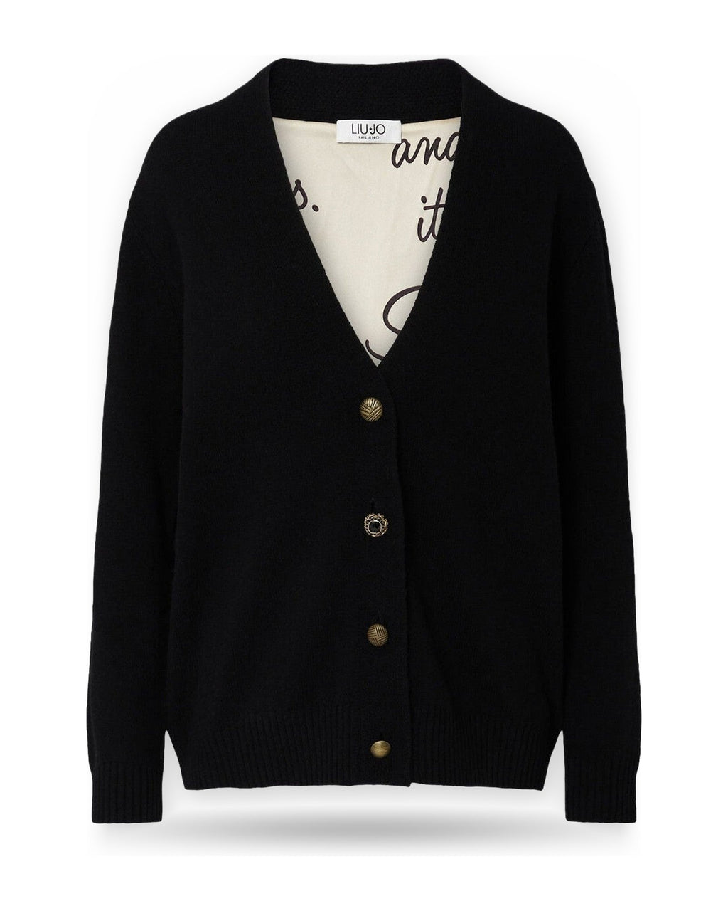Cardigan Donna Liu Jo - Ecs Maglia Aperta M/L Foderata - Nero
