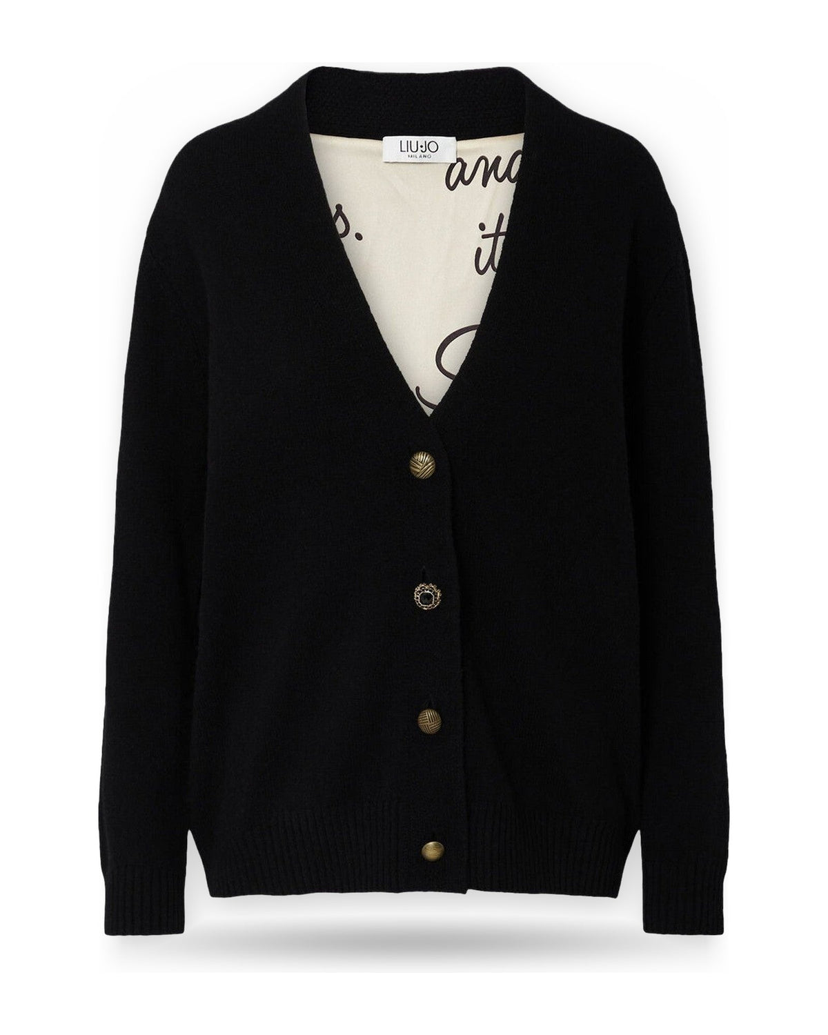 Cardigan Donna Liu Jo - Ecs Maglia Aperta M/L Foderata - Nero