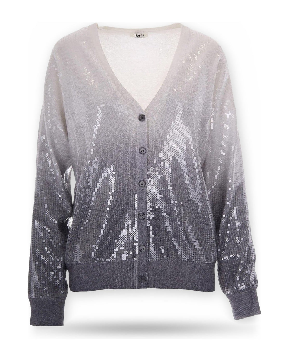 Cardigan Donna Liu Jo - Ecs Maglia Aperta Shaded Print - Grigio