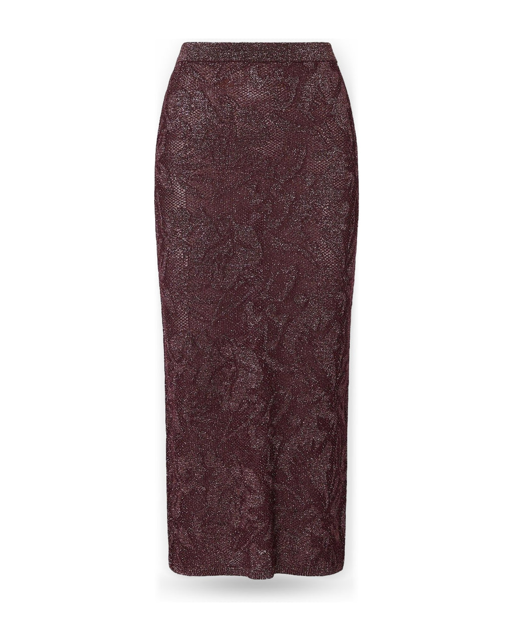 Gonne casual Donna Liu Jo - Knit Longuette Lamé Punto Pizz - Bordeaux