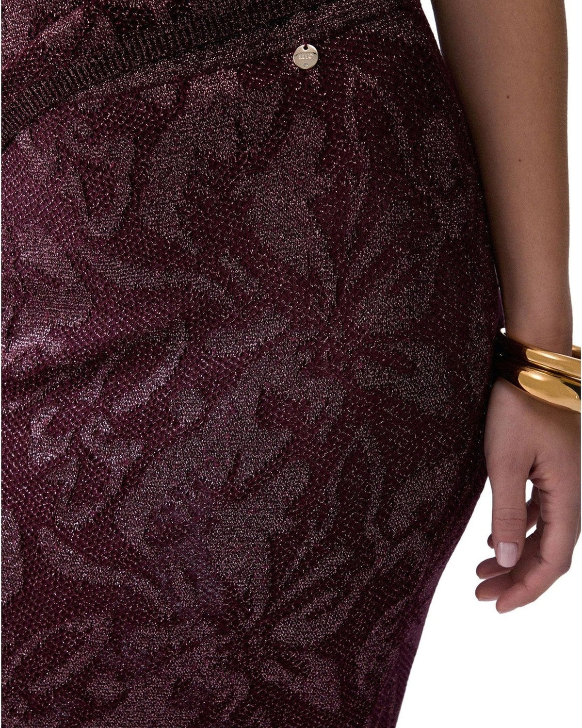 Gonne casual Donna Liu Jo - Knit Longuette Lamé Punto Pizz - Bordeaux