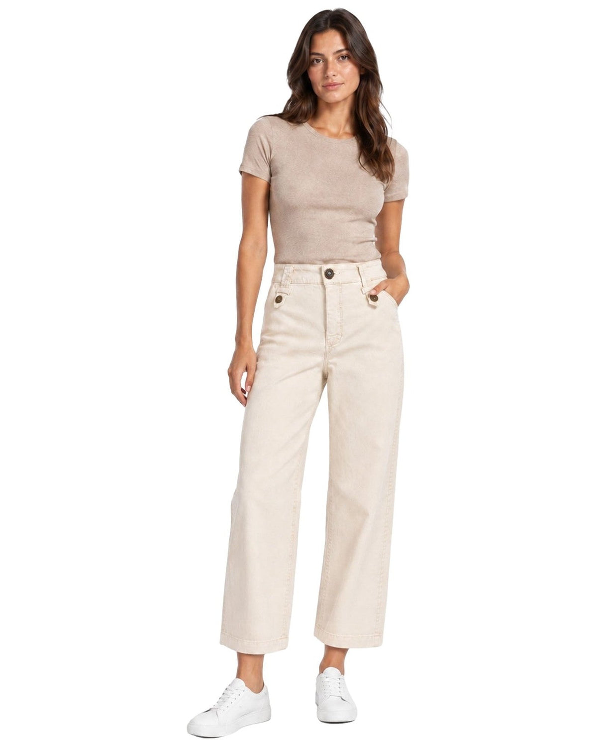 Pantaloni Donna Liu Jo - M.W. Flare Cropped - Panna