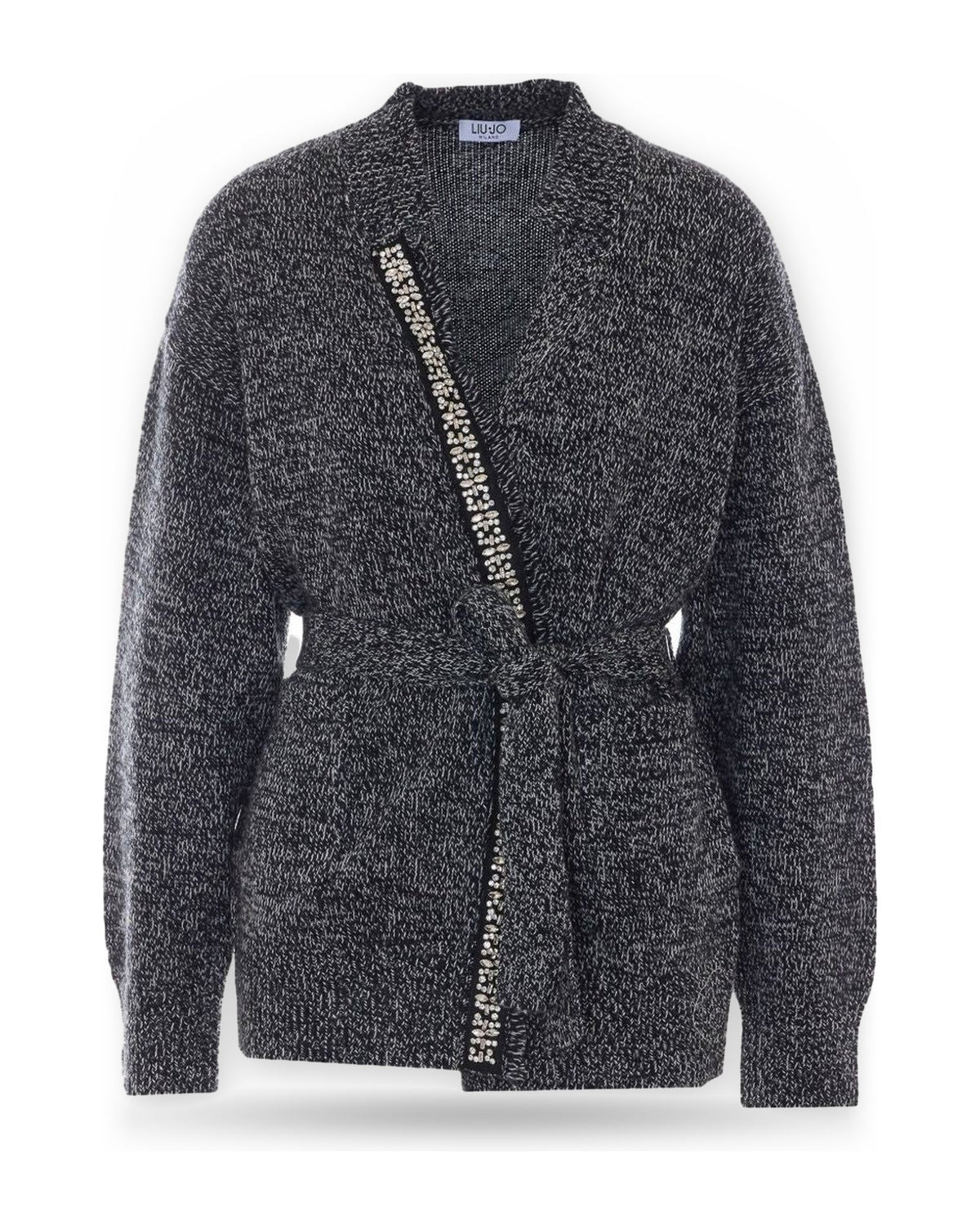 Cardigan Donna Liu Jo - Maglia Aperta M/L Passamaneria - Nero