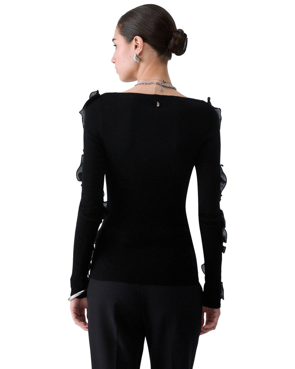 Maglie Donna Liu Jo - Maglia Chiusa M/L Rouches Tess CF6042 - Nero