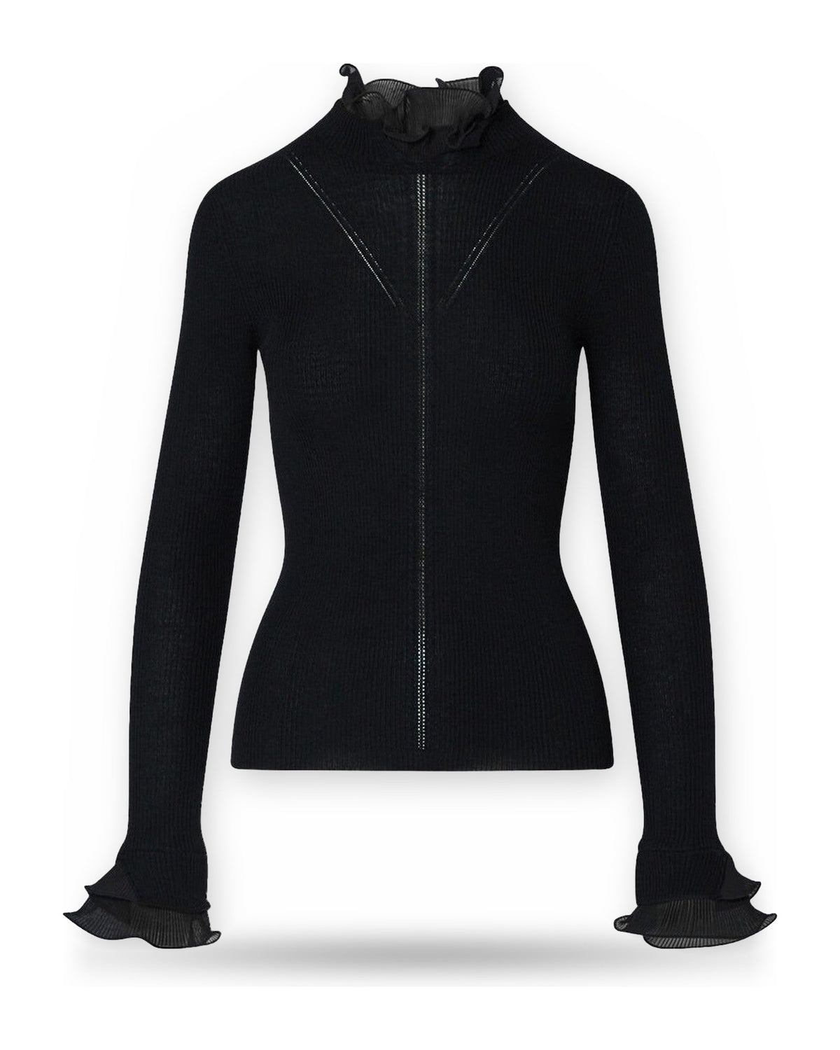 Maglie Donna Liu Jo - Maglia Chiusa M/L Rouches Tess CF6043 - Nero