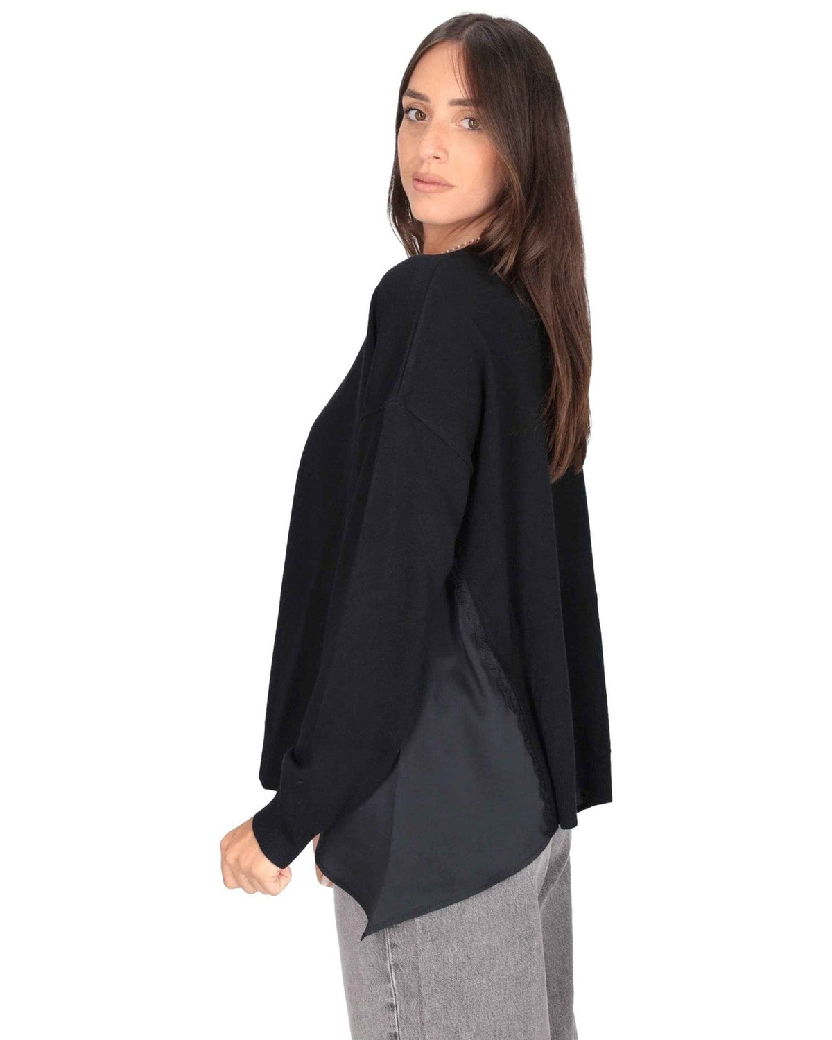 Maglie Donna Liu Jo - Maglia M/L Spicchi Lateral - Nero