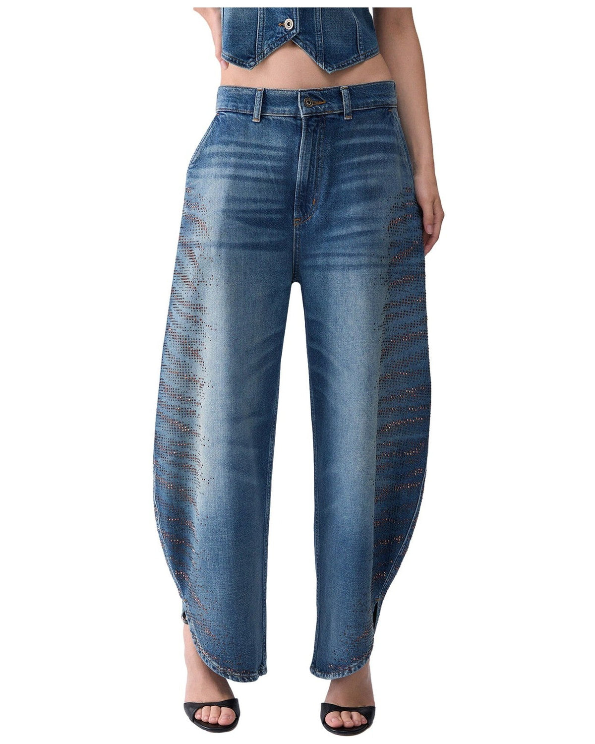 Jeans Donna Liu Jo - Pant.Balloon Splits H.W. - Blu