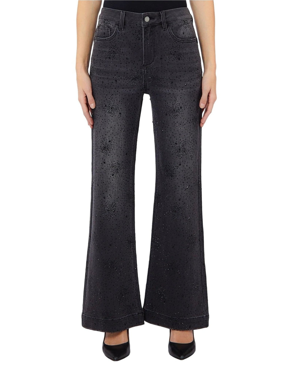 Jeans Donna Liu Jo - Pant.Flare Glam H.W. - Nero