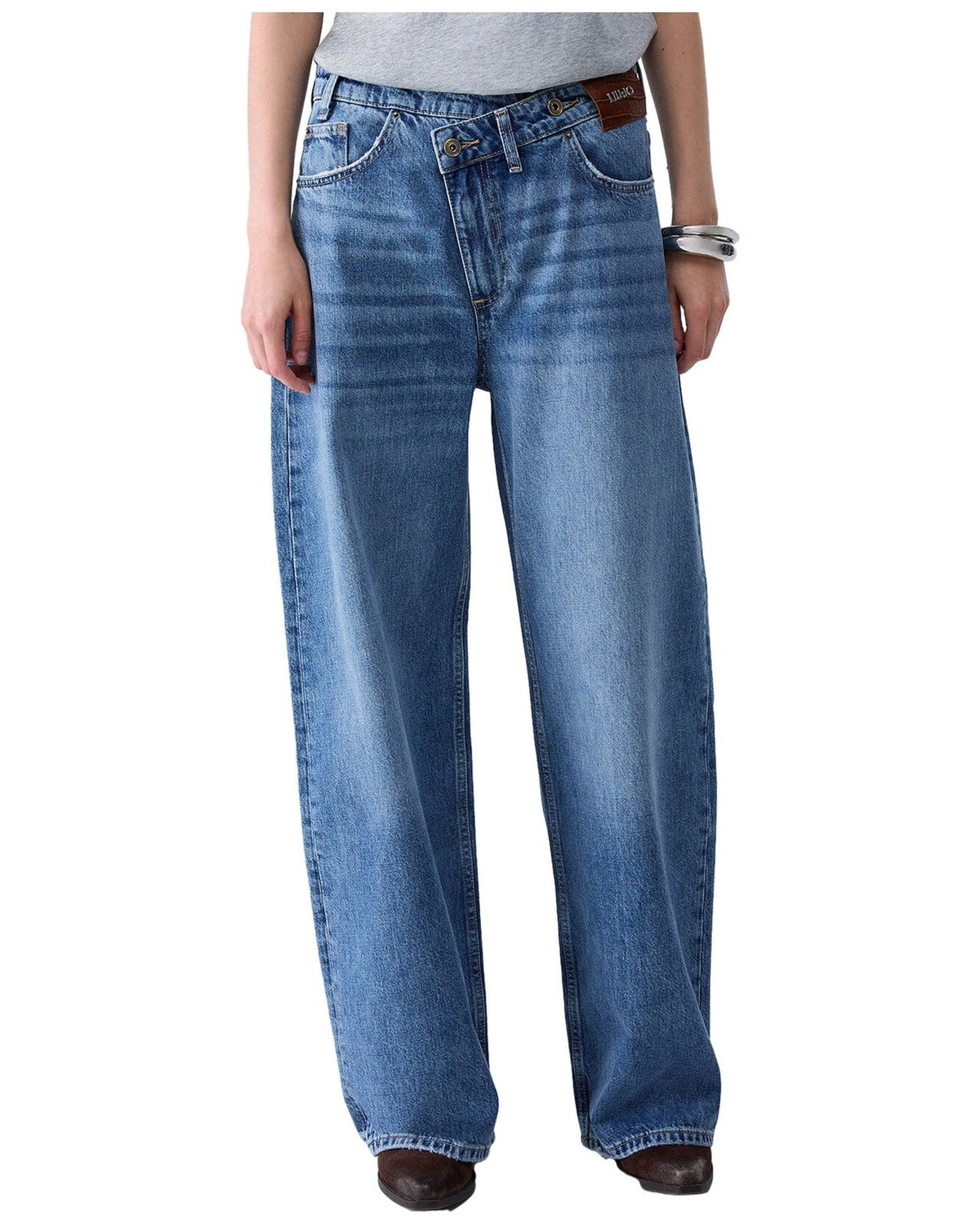 Jeans Donna Liu Jo - Pant.Straight Awry Reg.W. - Blu