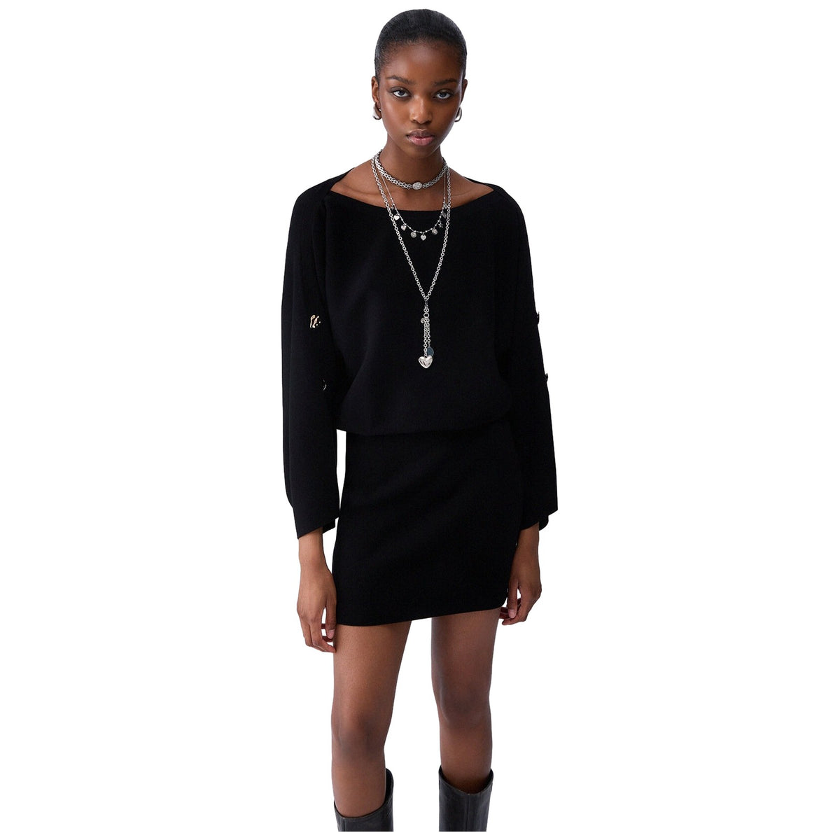 Vestiti casual Donna Liu Jo - Ecs Abito Maglia M/Ampie - Nero