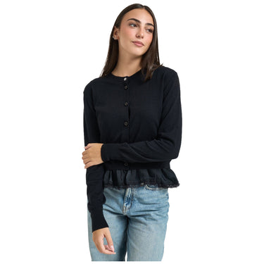Maglie Donna Liu Jo - Maglia Aperta M/L Con Tessuto - Nero