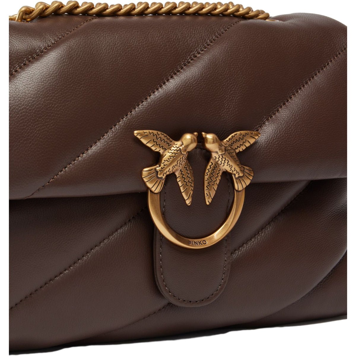 Borse a spalla Donna Pinko - Love Classic Puff Cl Sheep Nap - Marrone
