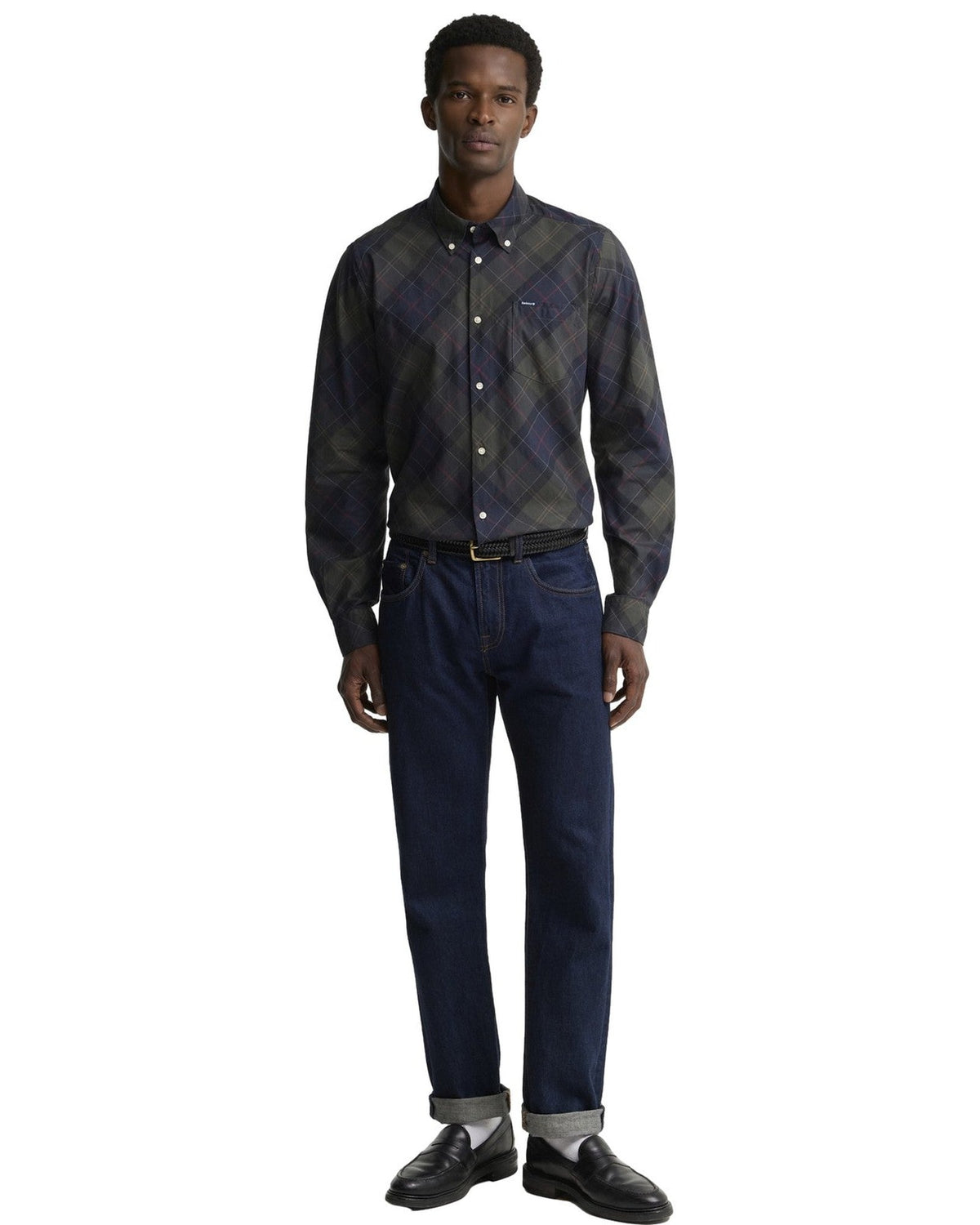 Camicie casual Uomo Barbour - Lochton Tailored Tartan Shirt - Verde/Blu