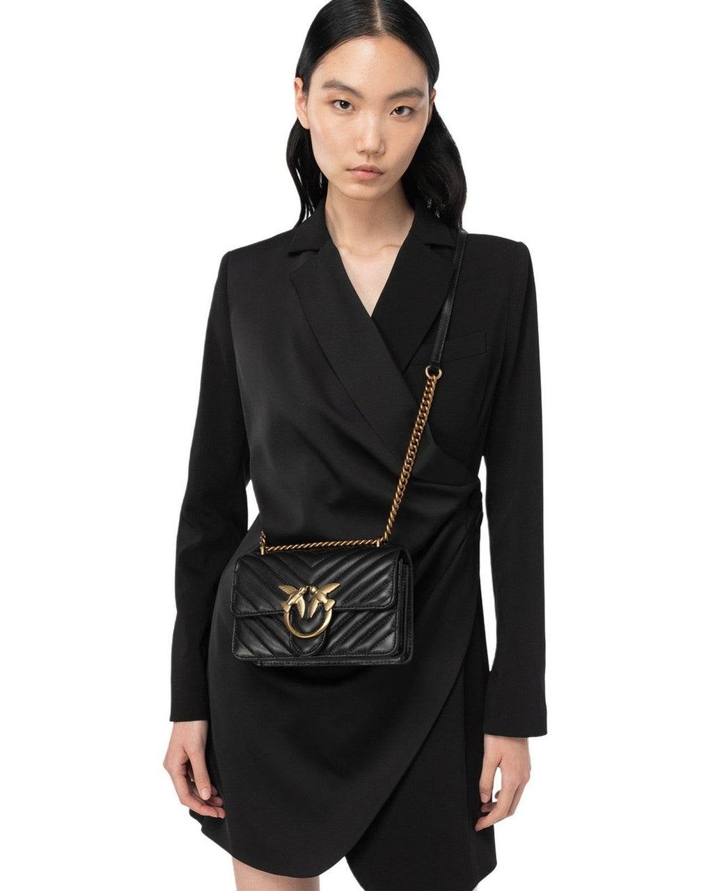 Borse a spalla Donna Pinko - Love One Mini Dc Sheep Nappa C - Nero