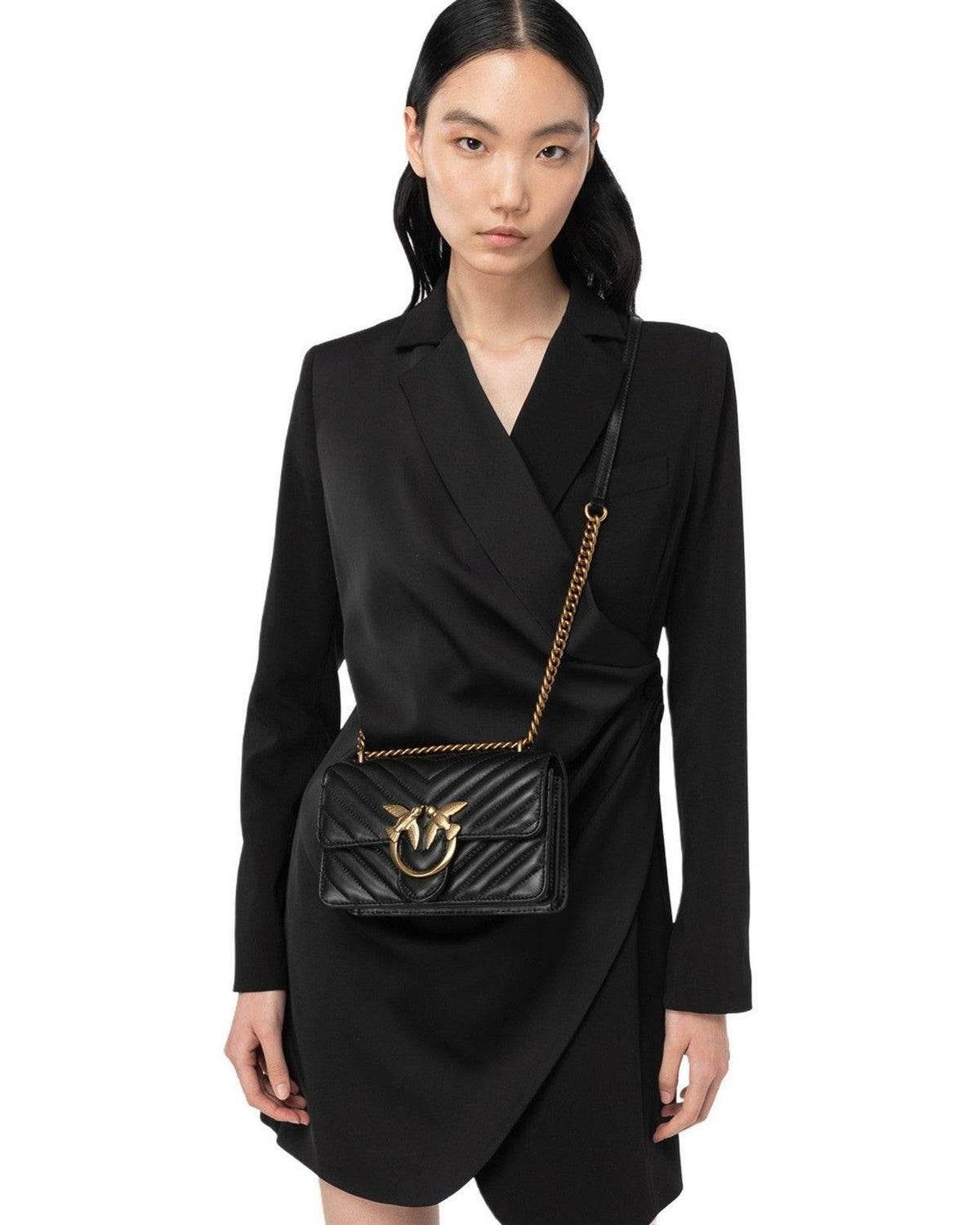 Borse a spalla Donna Pinko - Love One Mini Dc Sheep Nappa C - Nero