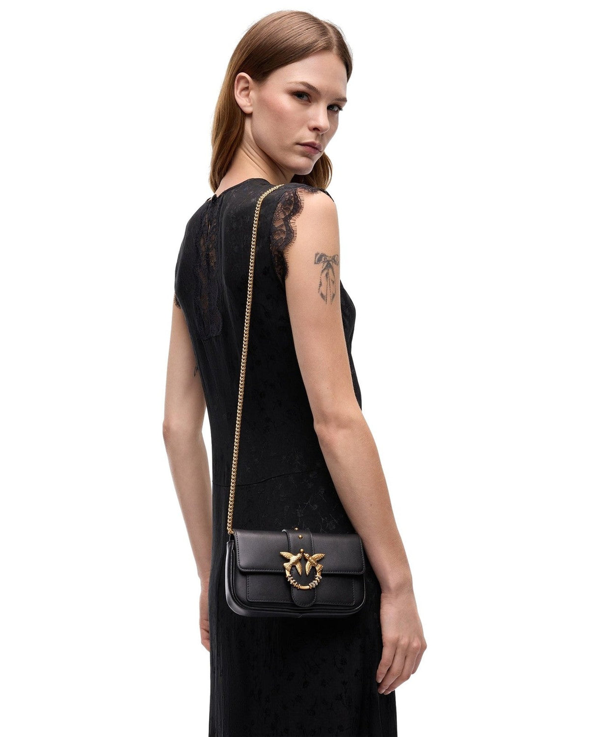 Borse a spalla Donna Pinko - Love Pocket New Buckle Vitello - Nero