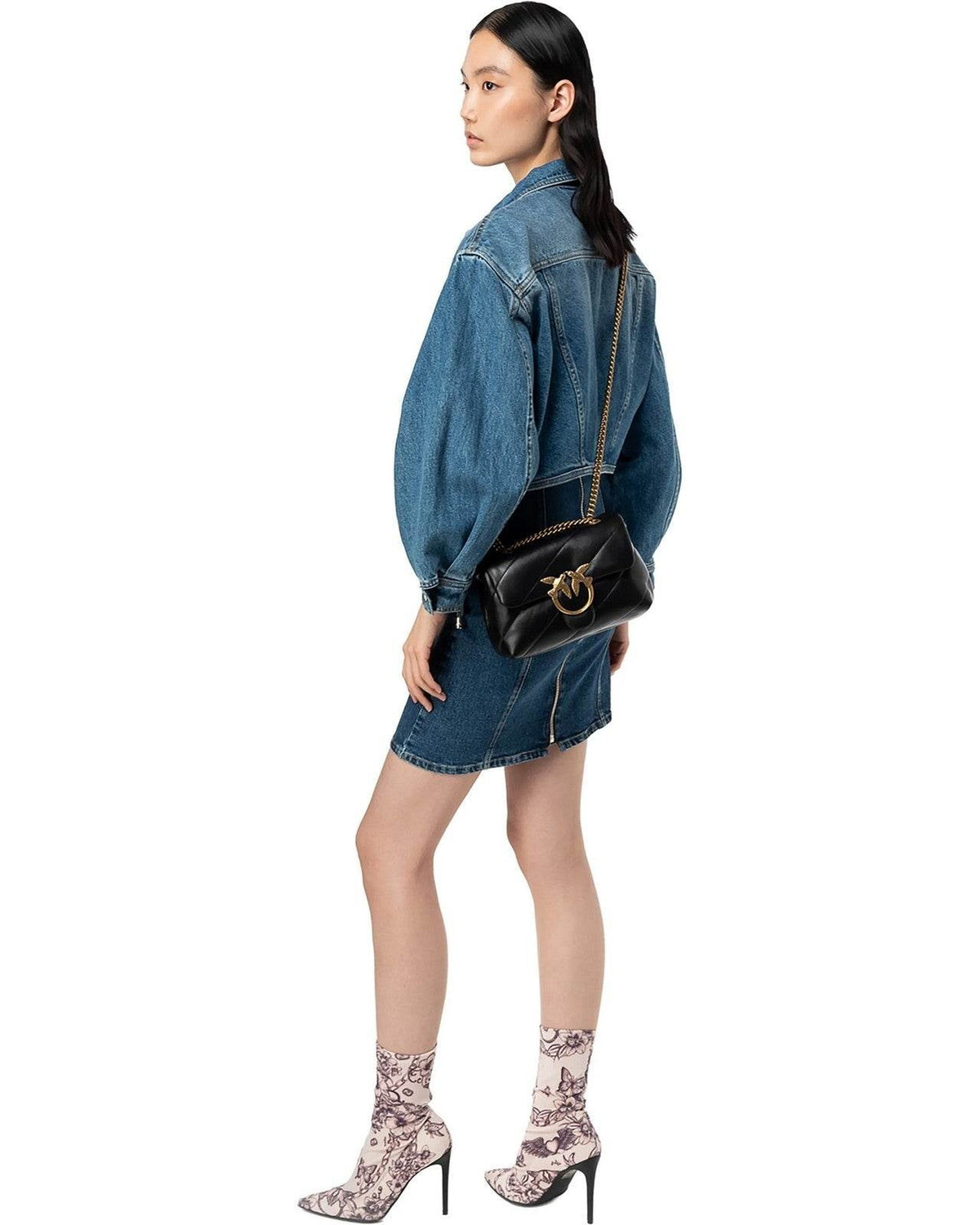 Borse a spalla Donna Pinko - Love Puff Mini Cl Sheep Nappa - Nero