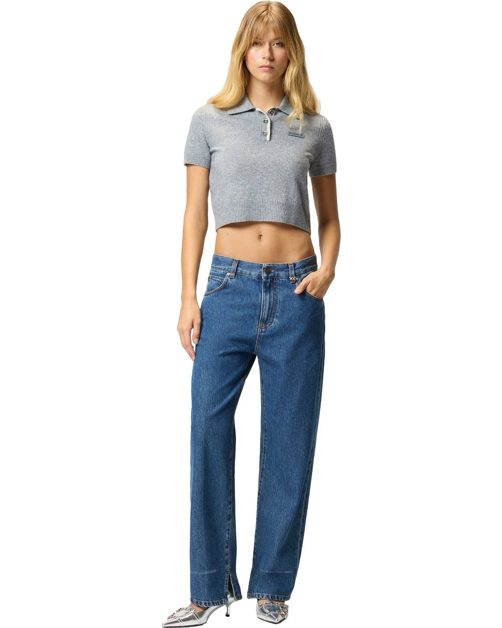 Pantaloni Donna Pinko - Lovely Loose Soft Ocean Denim - Blu