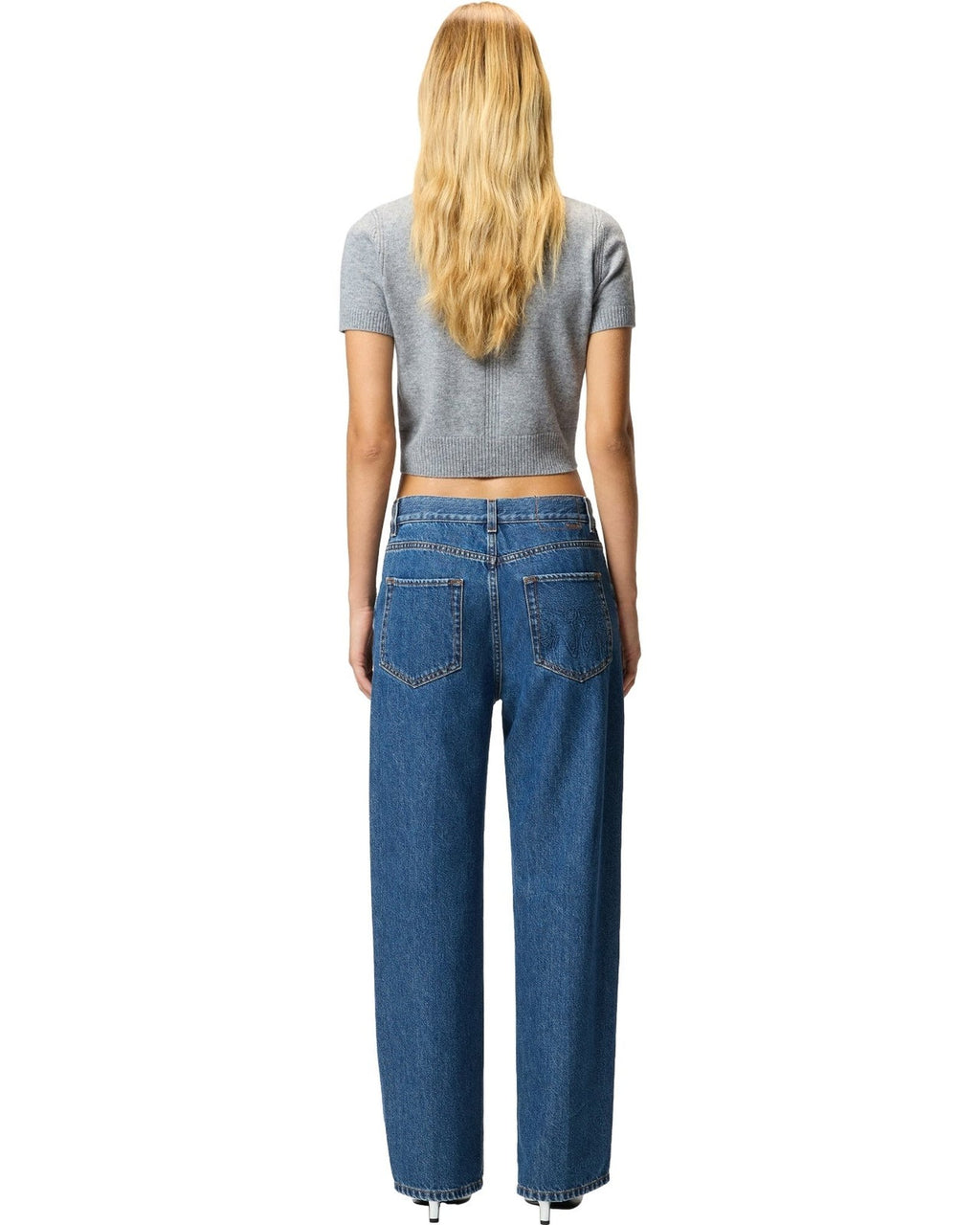 Pantaloni Donna Pinko - Lovely Loose Soft Ocean Denim - Blu
