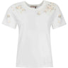 T-shirt Donna Twinset - T-Shirt In Jersey Con Ricami - Bianco